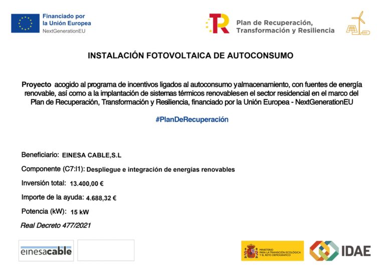 Lee más sobre el artículo Einesa rep una ajuda per a la instal·lació de plaques solars